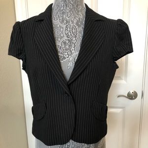 ❤️NWOT BCBG MAXAZRIA Blk/White Striped Blazer, MED